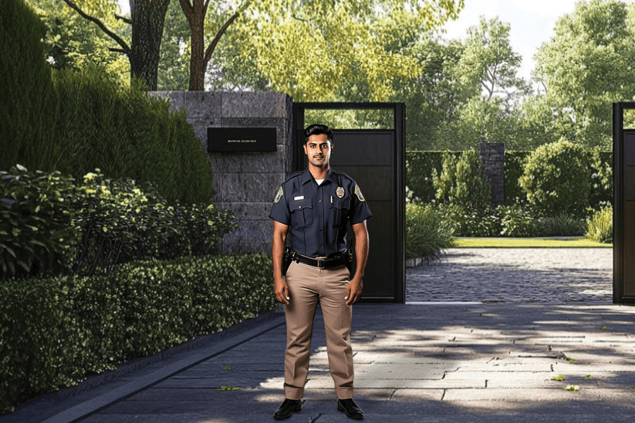 security guard at the entrance